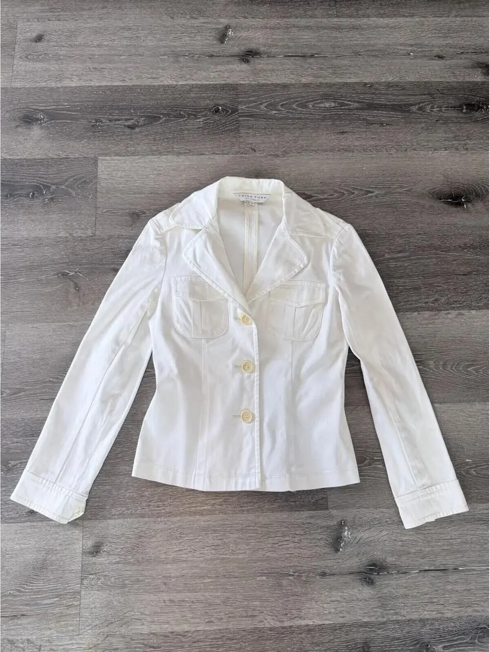 Trina Turk Women’s Size 4 Cream  Blazer 3 Buttons - Picture 2 of 6